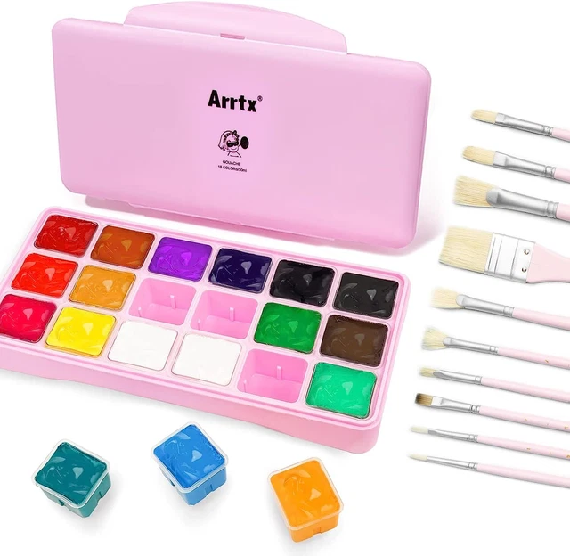 Arrtx Gouache Colori Set di Pittura 18 Colori x 30 Mi Set di Guazzo Pittura
