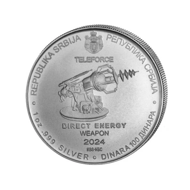 NIKOLA TESLA 2024 Teleforce 1 Oz Silber 9999 Serbien 100 Dinar ST / BU