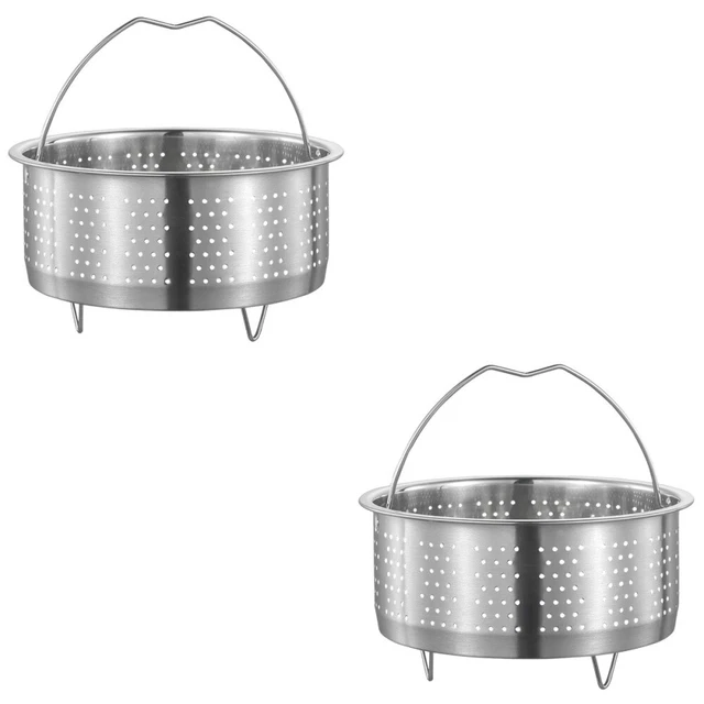 2x Cesta de vapor reutilizable de acero inoxidable para el hogar