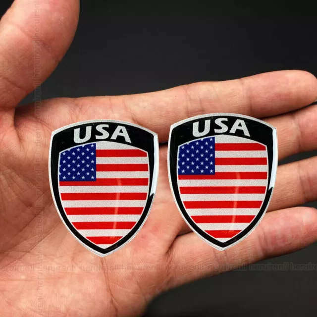 US USA Flag Reflective Sticker Metal Car Emblem Badge Decal Stickers Accessories
