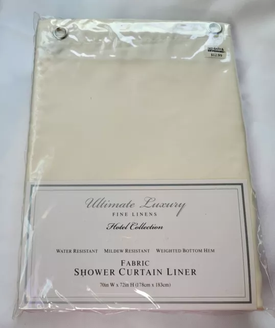 Bed Bath Beyond Fabric Shower Curtain Liner Ultimate Luxury Hotel Collection NEW