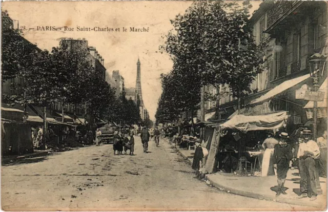 CPA PARIS 15e Rue St-Charles et le Marche (1249194)