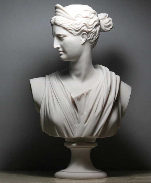 Buste Statue Athéna Minerve - Sculpture Marbre Moulé, Reproduction Grecque