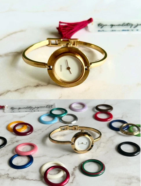 Gucci bangle bezel watch clearance