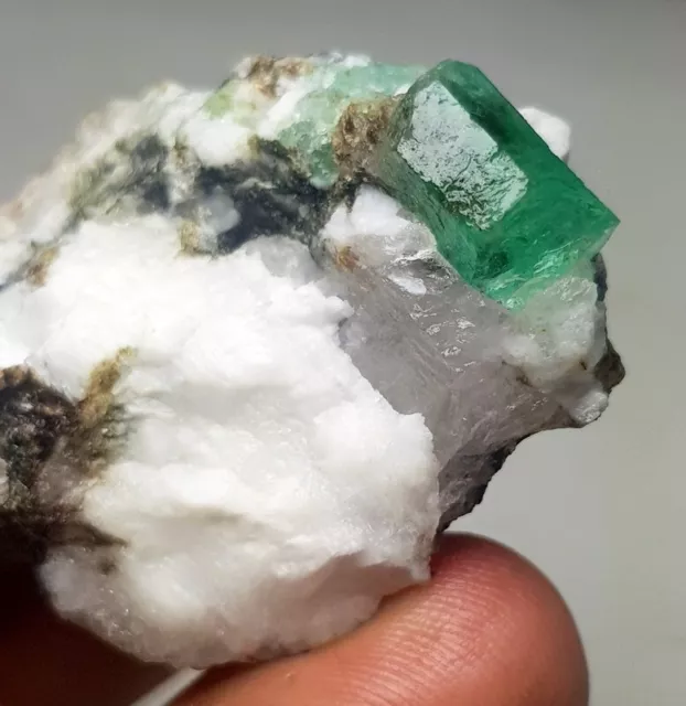 155 Ct Transparent Green Emerald Crystal in Matrix @ Chitral Pakistan