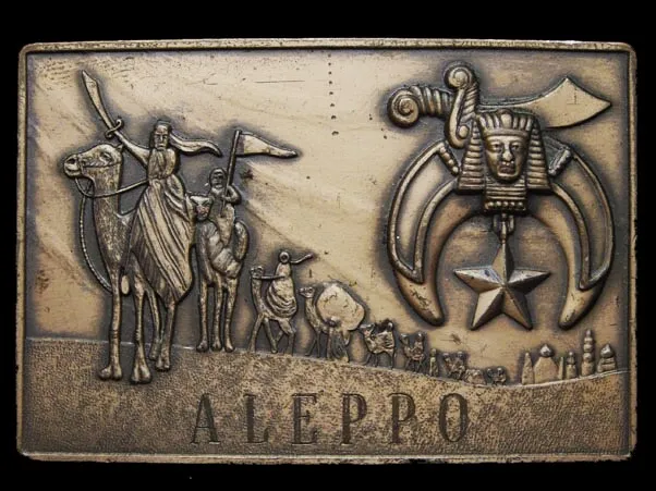 Jj13166 Great 1978 **Shriners - Jewel Of The Order** Aleppo Solid Bronze Buckle