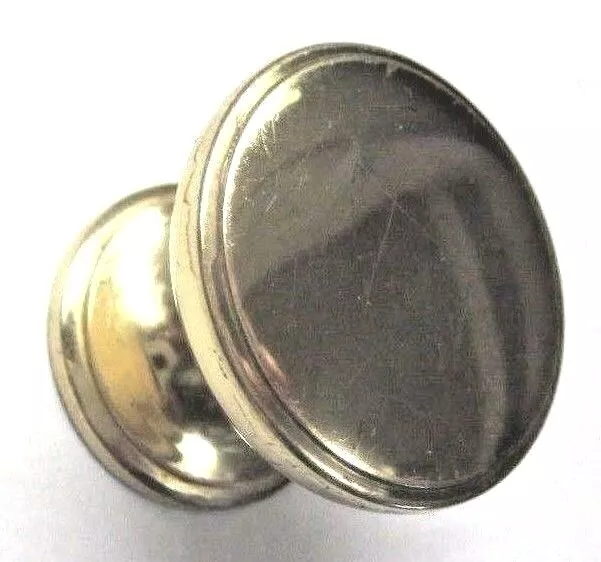 Cabinet Door 1960s MCM Drawer Pull Knob Heavy Shiny Bright Solid Brass 1 Vtg