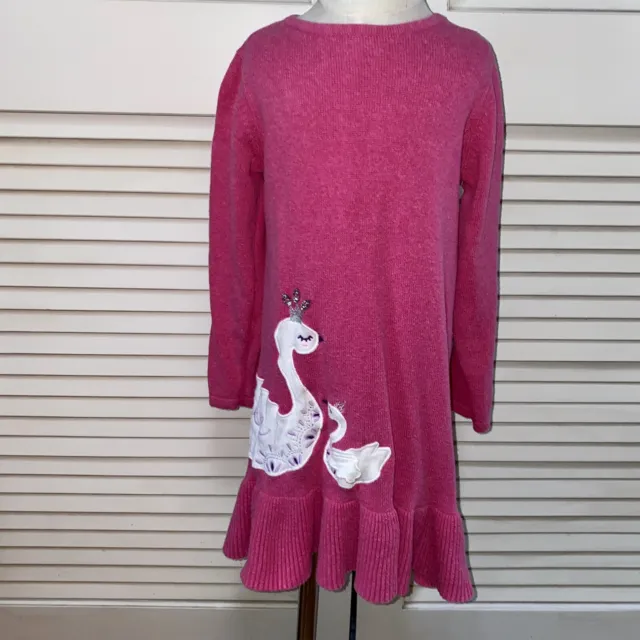 Gymboree Size 4T Embellished Swan Lake Pink Sweater Dress