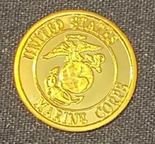 Marine - 1 GRAM GR Gold over .999 Fine Pure Solid Silver Bullion Round