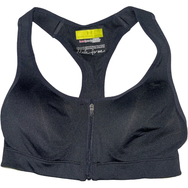 Donna Under armour Racerback Zip Frontale Filo Gratuito SPORTS Bra 1236586 Size