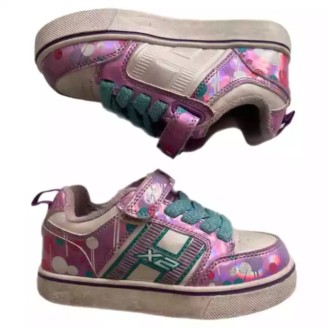 Heelys bolt plus x2 girls big kid purple/white drip sneakers yth 13C