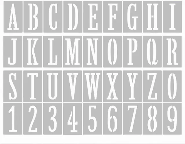 Standard 1 Numbers Letters Alphabet Stencil 8.5 x 11 Sheet FAST FREE  SHIPPING