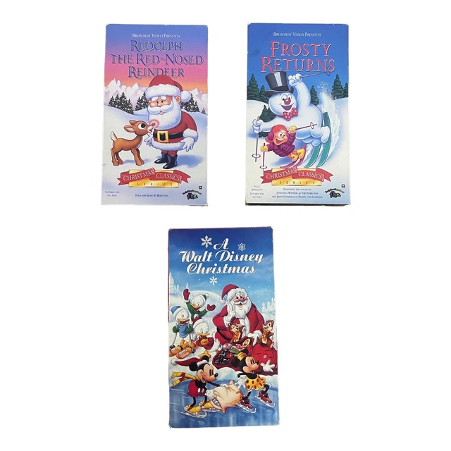 LOT OF 3 Christmas Animated VHS FROSTY & RUDOLPH & Walt Disney