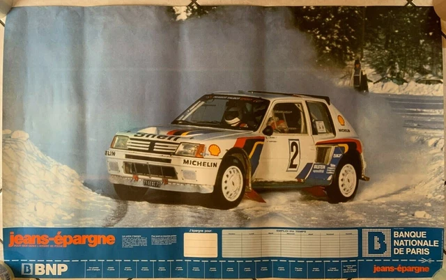 Tableau Toile Ari Vatanen Rallye Groupe B Peugeot 205 Turbo 16 - 30x45 Cm, Neuf
