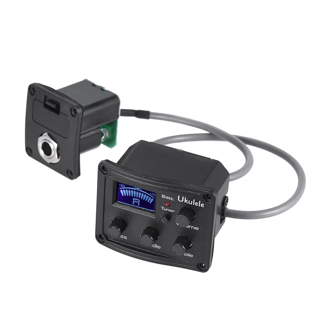 New Ukulele Piezo Pickup Preamp 3-Band EQ Equalizer Tuner with LCD Display B6D5