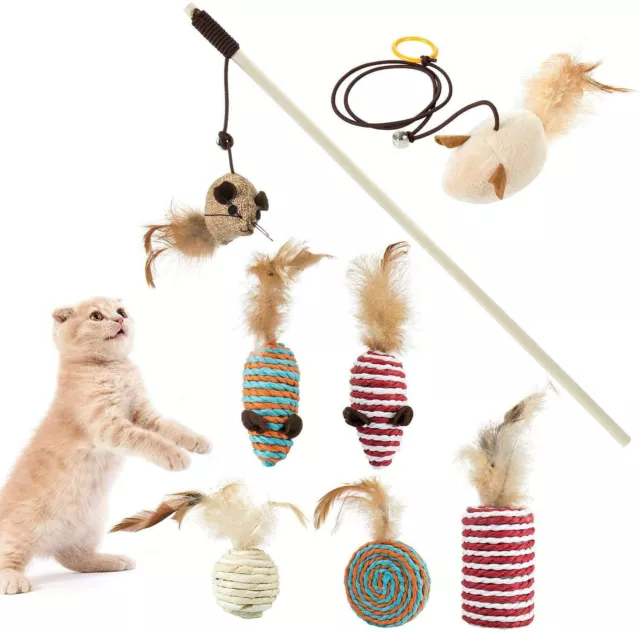 Sniffr Premium Cat Toy Interactive Cat Toys Set of 5 Cat Teaser Wand Pet Toy