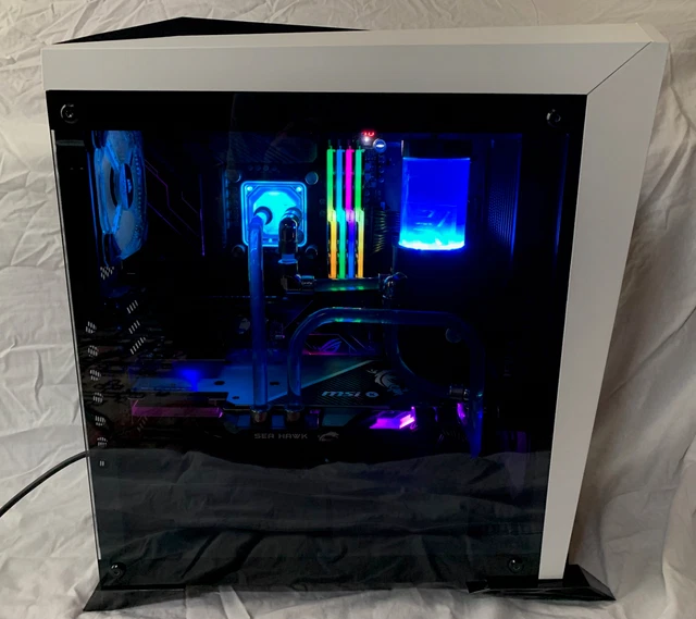 CUSTOM LOOP WATERCOOLED Desktop Gaming PC Intel i7-8700K Nvidia RTX ...