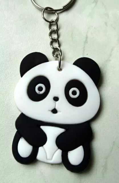. Panda Bär Anhänger Schlüsselanhänger Taschenanhänger aus  Holz