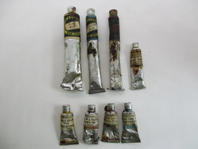 Antique Used Devoe/Raynolds and Lacroix Artist Oil Colors in Tubes