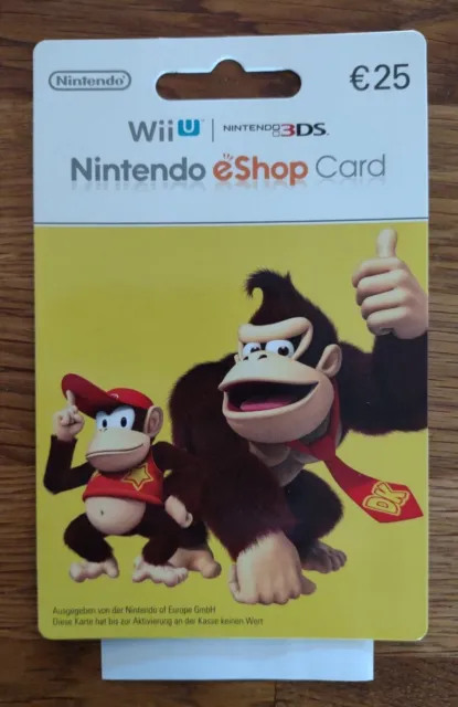 Nintendo eshop Card 25€ - Wii U Nintendo 3DS 2DS - Neu und unbenutzt