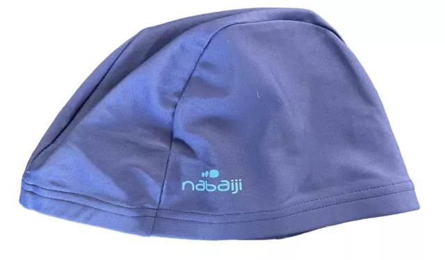 Decathlon Nabaiji Adult Unisex Blue Swim Cap One Size Stretch Fit Solid EUC