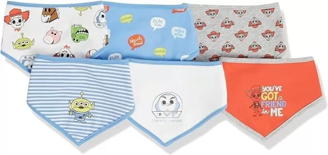 Baby Bibs 6 Pack Boys Disney Regular Bandana Dribble Bibs Towel Back.