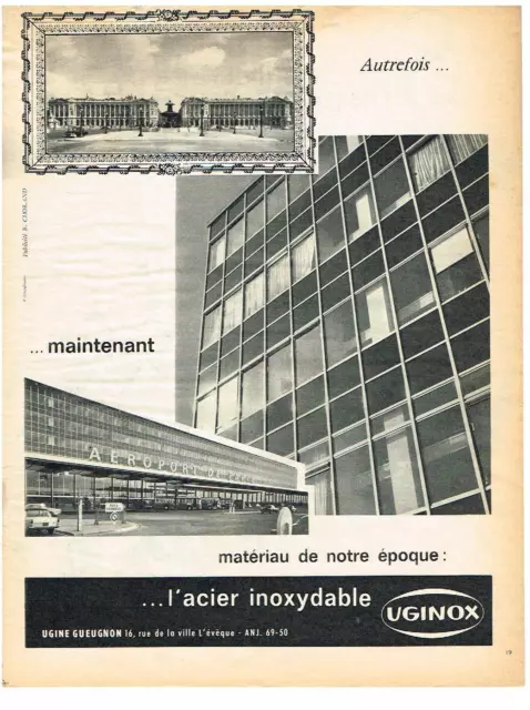 PUBLICITE ADVERTISING   1962   UGINOX  acier inoxydable
