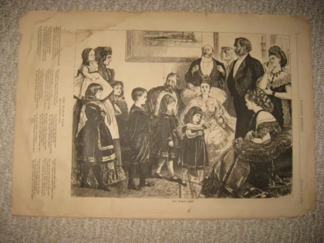 Antique 1872 Victorian Children Womens Female Fashion Art Print Rare Superb Nr