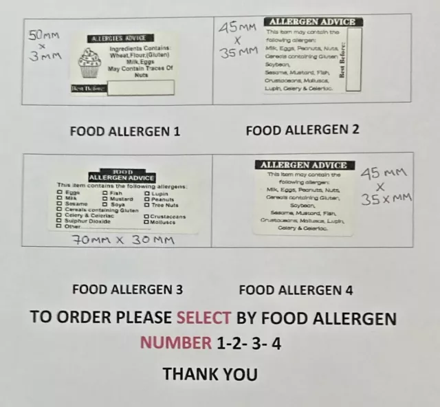100 200  food allergy labels allergen warning stickers other all allergen sticky