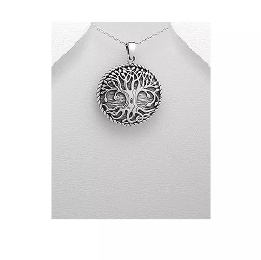 Gorgeous Celtic Tree of Life .925 Sterling Silver Pendant Necklace