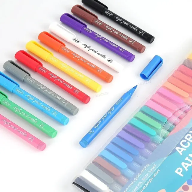 Plastic Soft Brush Nail Art Pens Waterproof Permanent Acrylic Markers  Student