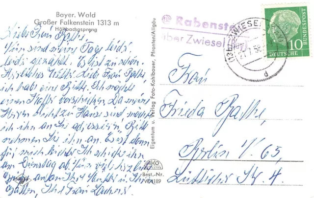 389765) Bund Landpostblg. Rabenstein über Zwiesel