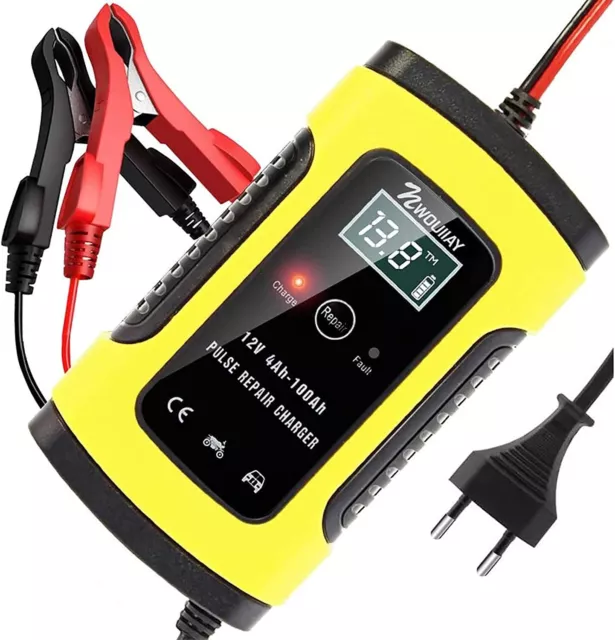 NWOUIIAY Chargeur de Batterie Auto 6A / 12V Chargeur de Batterie Intelligent LCD