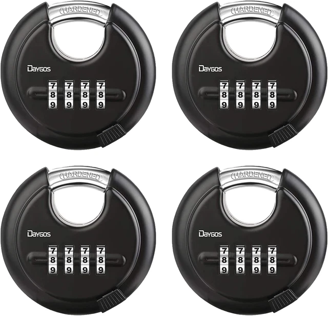Combination Disc Padlocks for Outdoor Heavy Duty 4 Digit Code Lock Combo Discus