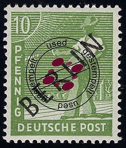 4 Schwarzaufdruck 10 Pf O