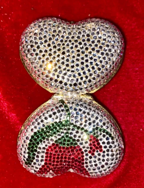 Judith Leiber Swarovski Crystal Heart Shaped Tulip Trinket Pill Box 3