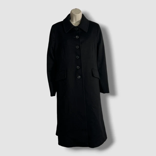 $1295 Fleurette Women's Black Rumi Wool Princess Coat Jacket Size 6