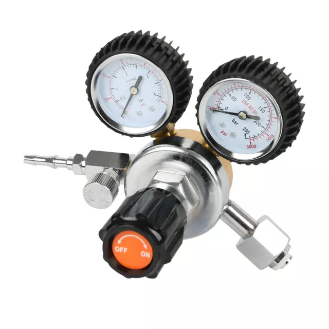 Beer CO2 Keg Regulator Dual Gauge Quick Disconnect With Safety Pressure Valve