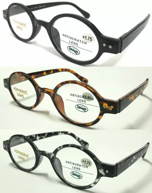 S887 Superb Quality Reading Glasses/Spring Hinge/Retro Small Round Oval Designed