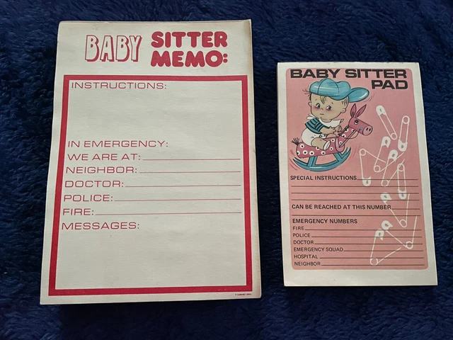 Baby Sitter Note Pads