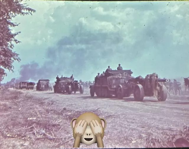 Agfa Color Farbdia Russland Zugmaschinen SDKFZ Geschütze Kolonne 1941 FD15