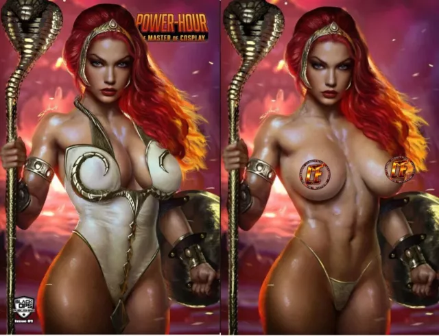 Power Hour #1 Shikarii Teela Cosplay 2 Cover Set Black Ops Publishing 2023 LTD