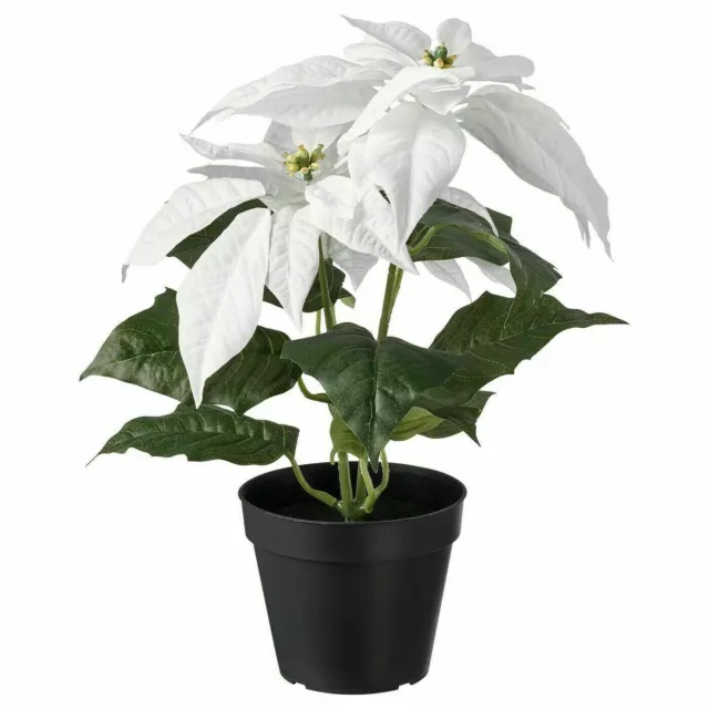 Ikea FEJKA Artificial Potted Plant, In/outdoor Poinsettia/white, 9cm