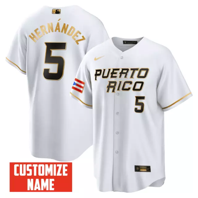PUERTO RICO BASEBALL Team 2023 World Baseball White Jersey Custom Name