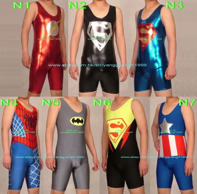 Unisex Flash Batman Superman Spider-Man Captain America Bodysuit Costumes F673
