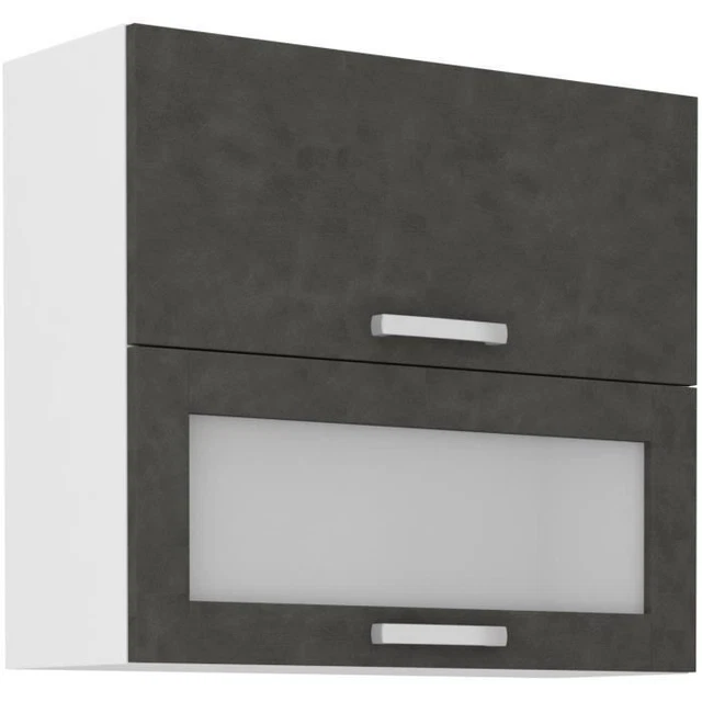 Mobile alto con 2 ante basculanti - L 80 x P 31,6 x H 72 - Grigio opaco - LASSEN