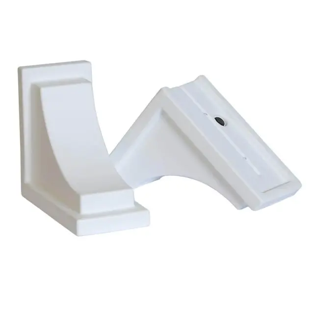 Nantucket White Resin Decorative Wall Mount Brackets Durable Easy Install 2 Pack