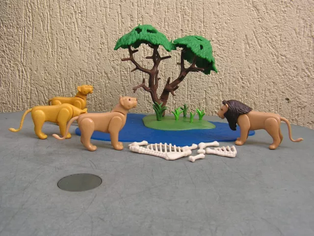 PLAYMOBIL : lion - lionnes - décor savane - zoo 2