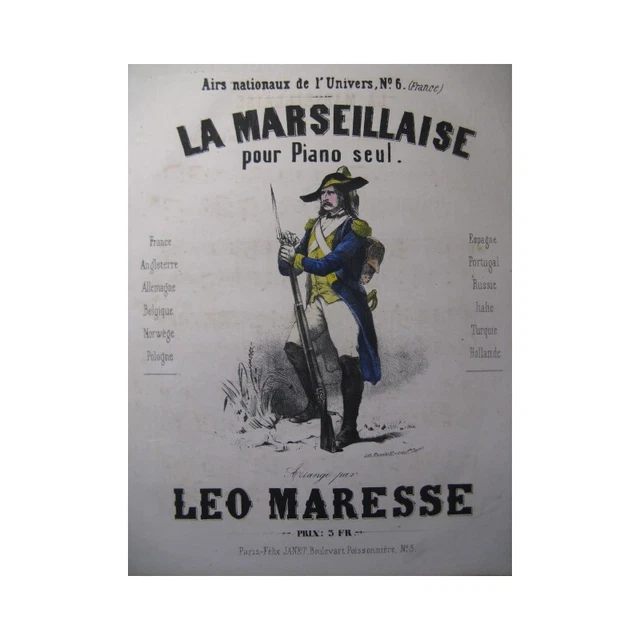 MARESSE Léo La Marseillaise Piano XIXe