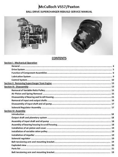 Supercharger Repair Manual McCulloch Paxton Studebaker Shelby Thunderbird VS-57 Supercharger Repair Manual McCulloch Paxton Studebaker Shelby Thunderbird VS-57